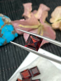 Garnet Cushion Faceted 9x9 mm- Code #G11 - Garnet Square Cut - Garnet Loose Stone - AAA Quality Stones- Pack of 1 Piece