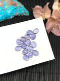 8 Pcs Iolite Oval Cabochon 6x8mm size Code #i5 Light Violet Color- AA Quality  Natural Iolite Cabs -Iolite Loose Stones  (Pack of 8 Pieces )