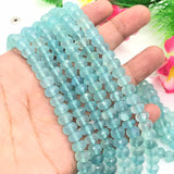 Chalcedony 8MM Faceted Roundel ,Aqua Chalcedony  Beads, AAA Quality beads . Length 14 Inch ,