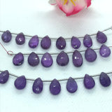 Amethyst Faceted 6X8 MM  Pear Shape, Length 3 Inch . African Amethyst . Amethyst briolettes