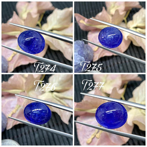 11X13 mm Tanzanite Cabochon Oval Code #T274-T277 Weight 9.2cts approx / Piece  -AAA Quality Natural Tanzanite Cabs