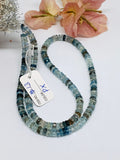 Moss Aquamarine Faceted 7.5 MM Tyre Beads, length 8 Inch Strand,AAAA Quality- Moss Aquamarine Faceted Wheel Beads