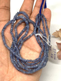 Blue Sapphire Faceted Roundel 2.50 - 5.0 MM Size Code #S3 Length 16 Inch- AA Quality - Burma sapphire . Natural Blue sapphire