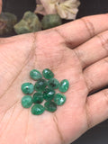 Emerald Rose Cut Polki 6.5-8 x 8-9 mm size Code #EM2 - Pack of 4 Pieces  Emerald Faceted Polki- Emerald Faceted Cabs -  Origin Zambia