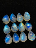 10x14 mm Moonstone Pear Cabochon Pack of 2 Pcs Code #MM9 AAA+ Quality -Rainbow Moonstone Cabochon-Natural Untreated