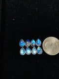 7x10 mm Moonstone Pear Cabochon Pack of 6 Pcs Code #MM12 AAAA Quality -Rainbow Moonstone Cabochon-Natural Untreated