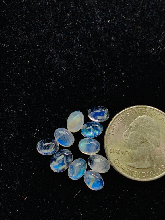 Moonstone 5X7 MM Oval Cabs , Pack of 10 Pcs. AAA quality cabochon. loose gemstone. Loose cabochon