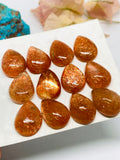 Sunstone Cabochon 12x16 mm - Sunstone Pear Cabochon Natural Sunstone Cabs AAA Quality cabs ( Pack of 2 pc )