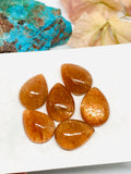 Sunstone Cabochon 13x18 mm Code #SN7 Sunstone Pear Cabochon Natural Sunstone Cabs AAA Quality cabs ( Pack of 6 pc )