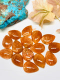 Sunstone Cabochon 13x18 mm Code #SN9 Sunstone Pear Cabochon Natural Sunstone Cabs AAA Quality cabs ( Pack of 2 pc )