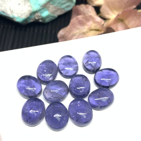 Iolite Oval Cabochon 10x12 mm size Code #i22- AA Quality  Natural Iolite Cabs  (Pack of 1 Piece )