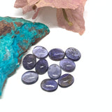 5 Pcs Iolite Cabochon 8X10 mm size (Code #i74B) - A Quality- Iolite Oval Cabochon- Natural Iolite Cabs( Pack of 5Piece)