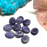 10 Pcs Iolite Cabochon 8X10 mm size (Code #i76) Weight 25.5 cts -A Quality- Iolite Oval Cabochon- Natural Iolite Cabs( Pack of 10 Piece)