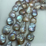 Pink Pearl Flat Baroque 22-24 MM,AAA Quality -Natural Pearl baroque , length 16" - Pink  Freshwater cultured pearl .