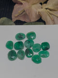 Emerald Rose Cut Polki 6.5-8 x 8-9 mm size Code #EM2 - Pack of 4 Pieces  Emerald Faceted Polki- Emerald Faceted Cabs -  Origin Zambia