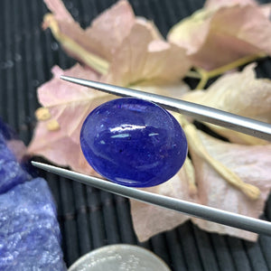 13x16 mm Tanzanite Oval Cabochon Code #T286 - Weight 14.80 cts approx. AAA Quality Natural Tanzanite Cabochon-Tanzanite Loose Stone