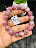 Pink Tourmaline Bracelet 12 mm Code #T11 Weight 45 gm- AA Quality  Natural Tourmaline Length 7.5" - Tourmaline Beaded Bracelet