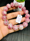 Pink Tourmaline Bracelet 14 mm Code #T14 Weight 67.7 gm- AA Quality  Natural Tourmaline Length 7.5" - Tourmaline Beaded Bracelet