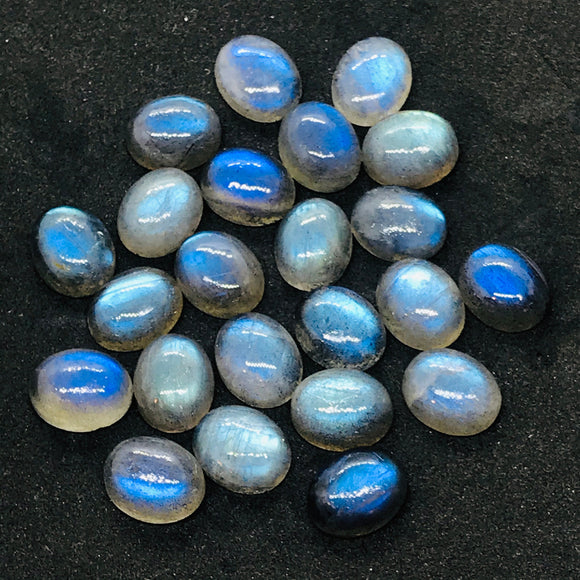 Labradorite Oval 8X10 MM  Cabs. Natural Blue Fire Cabs , Gemstone cabs pack of 6 pc , Gemstone cabs