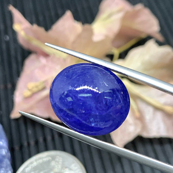 17x14 mm Tanzanite Oval Cabochon Code #T291 - Weight 19 cts  AAA Quality Natural Tanzanite Cabochon-Tanzanite Loose Stone