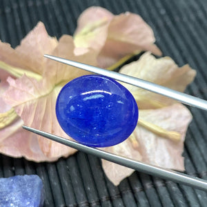 16x14  mm Tanzanite Oval Cabochon Code #T300 - Weight 16 cts - AAA Quality Natural Tanzanite Cabochon-Tanzanite Loose Stone