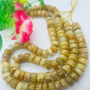Yellow sapphire 12MM  heishi Beads,  AA Quality, Gemstone beads .length 15.5”