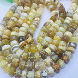 Yellow Opal 10MM  heishi Beads,  AA Quality, Gemstone beads .length 15.5”