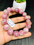 Pink Tourmaline Bracelet 14 mm Code #T14 Weight 67.7 gm- AA Quality  Natural Tourmaline Length 7.5" - Tourmaline Beaded Bracelet