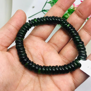 Chrome Diopside 8MM Bracelet Code #C8 - Chrome Roundel Bracelet- Very good quality Stretch Bracelet -28 GM, Country of origin Russia