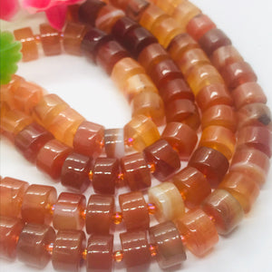 Carnelian 10MM  heishi Beads, Orange agate  AA Quality, Gemstone beads .length 15.5”