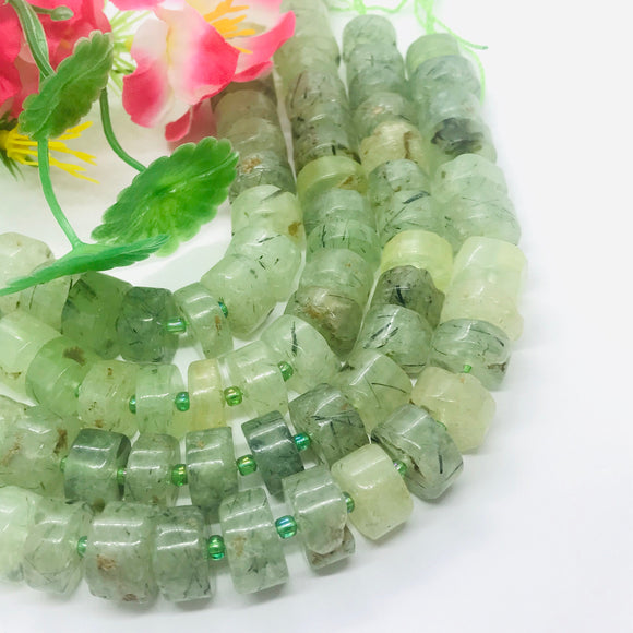 Prehnite 12MM  heishi Beads,  AA Quality, Gemstone beads .length 15.5”