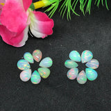 Ethiopian Opal Pear 9X6mm  size Cabs Pack of 2 Pieces -Code EO#8- AAA Quality (AAA Grade) Opal Cabochon - Ethiopian Opal Pear Cabochon