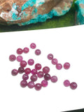 Natural Ruby Cabochon 5mm Size -Pack of 4 Pieces - AA Quality-  Origin Tanzania- Ruby Round Cabs- Natural Ruby Stones