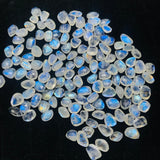 Moonstone Rose Cut size 8-9X10-11MM Code #1-(Pack of 6 Pieces)- Moonstone Faceted Polki Blue Flash Natural Moonstone Cabochon -Origin India