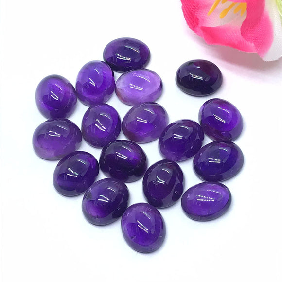 Amethyst Oval 10X12MM Cabs , Pack of 4Pcs- African Amethyst Cabs , Loose stone , Gemstone cabochon. Purple Amethyst