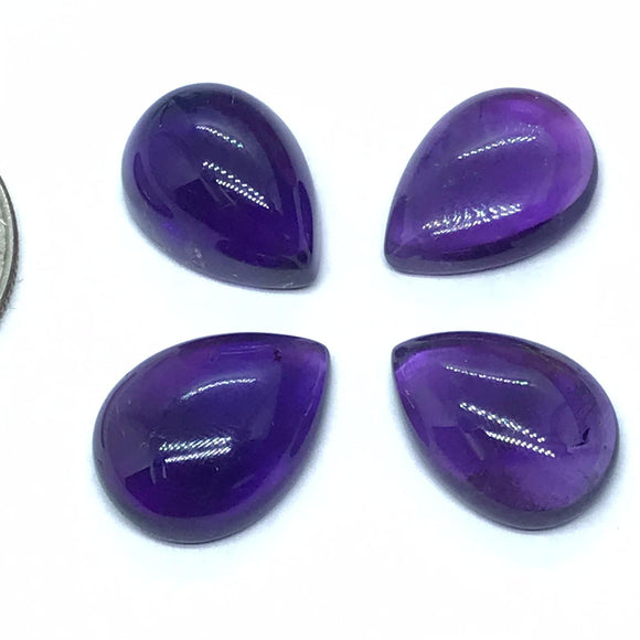 Amethyst Pear 13X18MM Cabs , Pack of 1 Pcs- African Amethyst Cabs , Loose stone , Gemstone cabochon. Purple Amethyst
