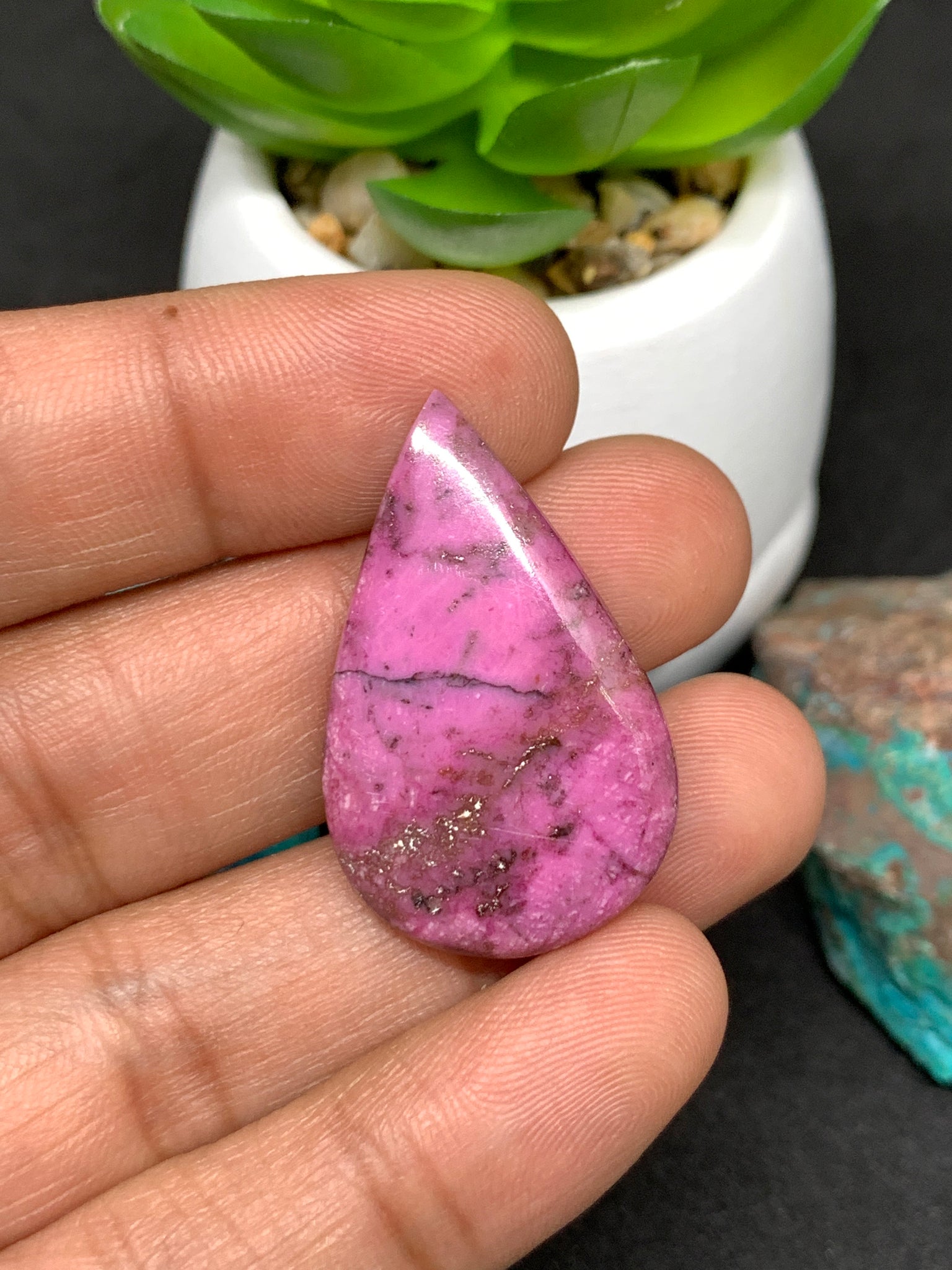 Cobalto Calcite or Pink Drusy Cabochon #5