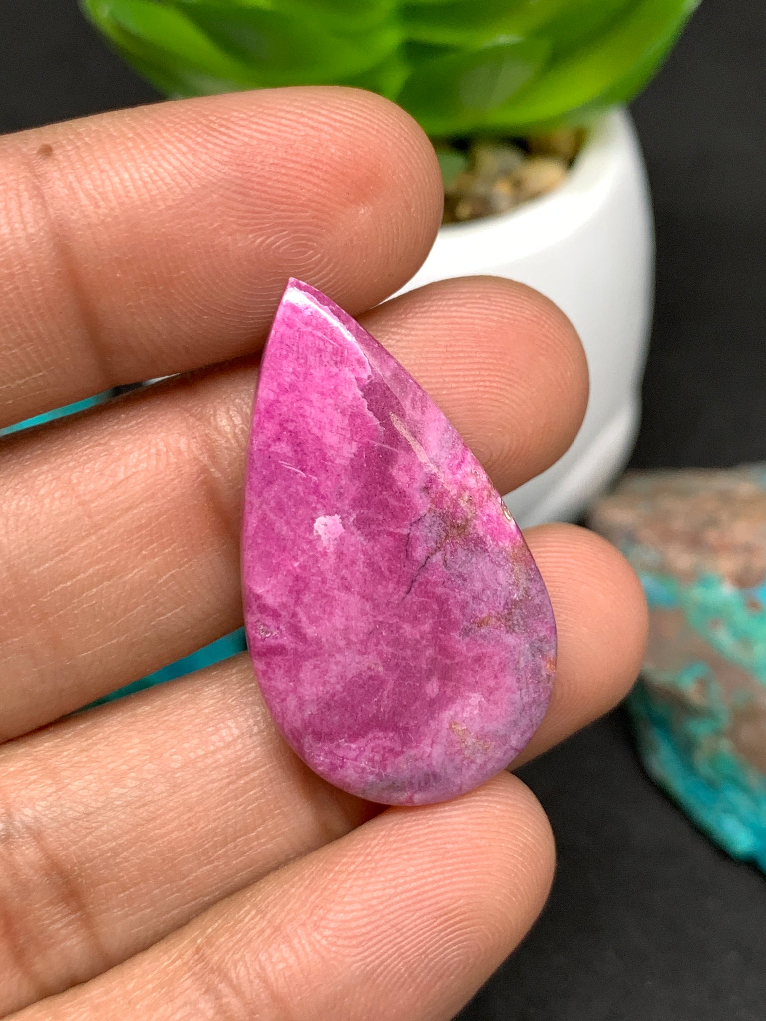 Cobalto Calcite or Pink Drusy Cabochon #5