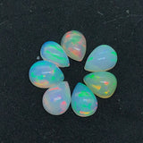 Ethiopian Opal Pear 9X6mm  size Cabs Pack of 2 Pieces -Code EO#8- AAA Quality (AAA Grade) Opal Cabochon - Ethiopian Opal Pear Cabochon