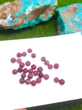 Natural Ruby Cabochon 5mm Size -Pack of 4 Pieces - AA Quality-  Origin Tanzania- Ruby Round Cabs- Natural Ruby Stones