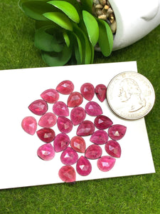 Garnet Rose Cut 7x9 mm Size - Pack of 8 Pcs  Garnet Faceted Polki -  AAA Quality- Best for Jewelry making- One Side Cuttingx9