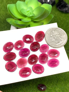 Garnet Rose Cut 12X15 mm Size - Pack of 4 Pcs  Garnet Faceted Polki -  AAA Quality- Best for Jewelry making- One Side Cuttingx9