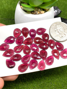 Garnet Rose Cut 8x12 mm Size - Pack of 6 Pcs  Garnet Faceted Polki -  AAA Quality- Best for Jewelry making- One Side Cuttingx9