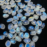 Moonstone Rose Cut  size 10-11X12-13MM Code #3-(Pack of 4 Pieces)- Moonstone faceted Polki- Blue Flash Natural Moonstone Cabochon