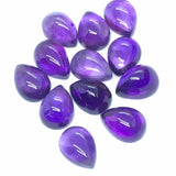 Amethyst Pear 11X14MM Cabs , Pack of 4 Pcs- African Amethyst Cabs , Loose stone , Gemstone cabochon. Purple Amethyst
