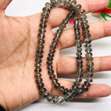 Black Rutilated quartz Roundel Beads - 6-11mm size - Black Rutilated Quartz, 27.3GM ,code #1 , length 16"