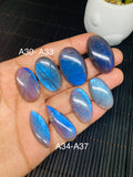 Labradorite Cabochon Code# A30-A37 - Blue Color AAA Quality - Natural Labradorite Cabs - Labradorite Stone