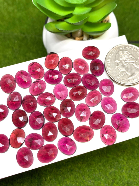 Garnet Rose Cut 8x10 mm Size - Pack of 5Pcs  Garnet Faceted Polki -  AAA Quality- Best for Jewelry making- One Side Cutting