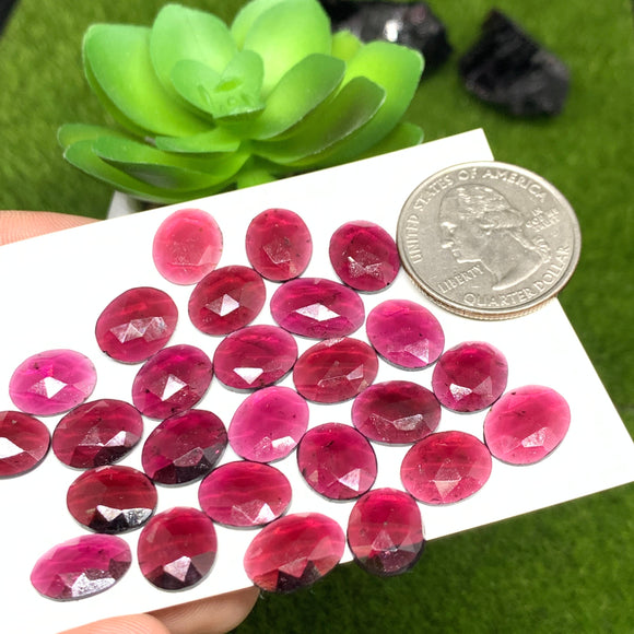 Garnet Rose Cut  9x11 mm Size - Pack of 6 Pcs  Garnet Faceted Polki -  AAA Quality- Best for Jewelry making- One Side Cutting