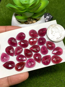 Garnet Rose Cut 10x13-14 mm Size - Pack of 5 Pcs  Garnet Faceted Polki -  AAA Quality- Best for Jewelry making- One Side Cuttingx9